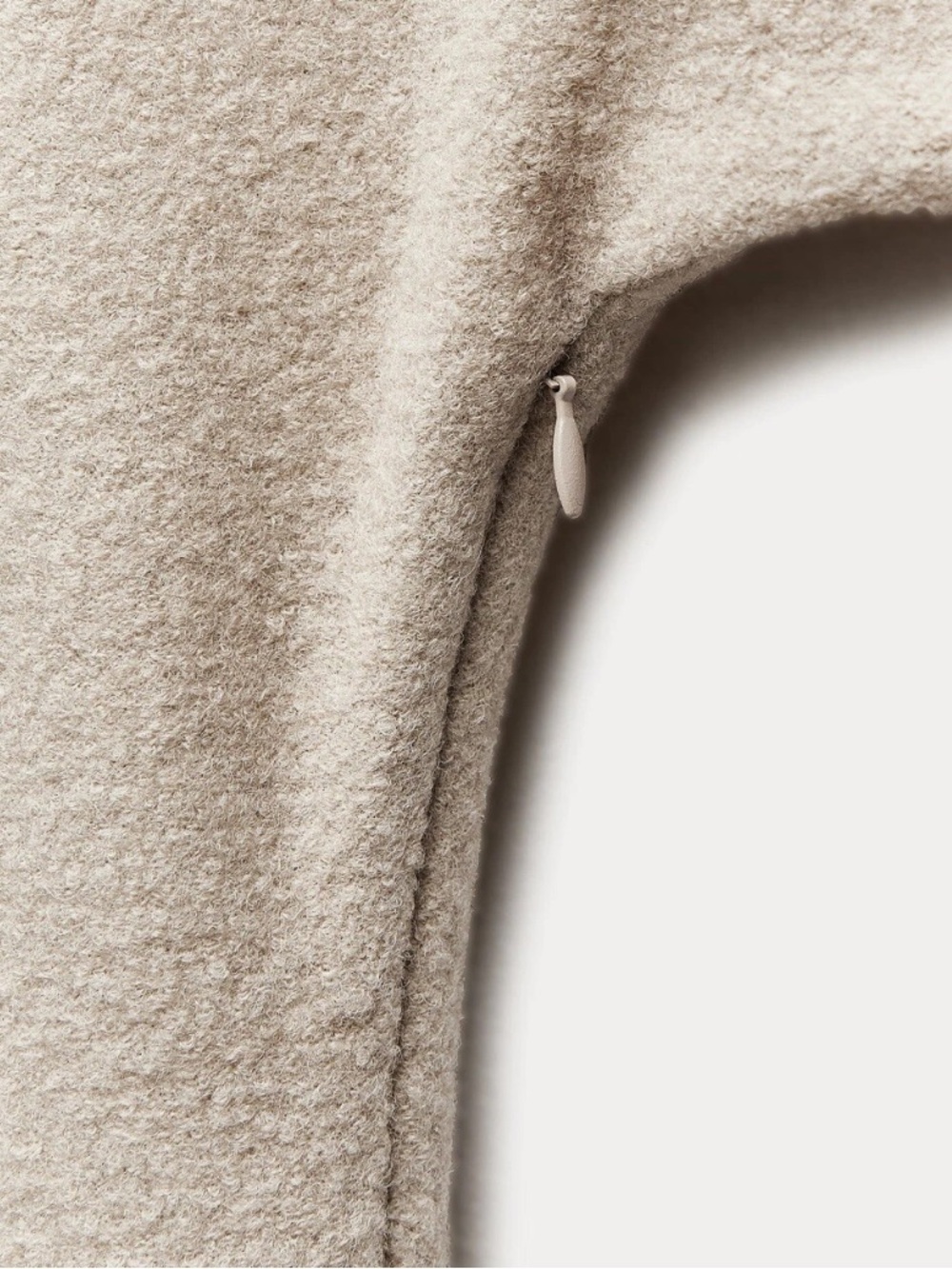 ZARA WOMEN IVORY ZW COLLECTION BOUCLÉ 100% WOOL MIDI DRESS SZ XS - Picture 9 of 12